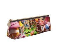 pvinnk Candy Land Trousse à crayons élégante et pratique avec fermeture éclair Motif triangle Grande capacité