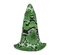 pvinnk Cape à capuche chaude pour homme et femme avec imprimé peau de serpent verte pour carnaval, cosplay, costume de sorcière