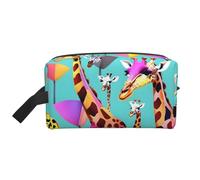 pvinnk Coloré Girafe Fans Amoureux Impression Portable Maquillage Sac de Toilette de Voyage Sacs de Rangement avec Poignée Grande Capacité, Blanc, Taille Unique, Blanc, One Size