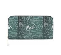 pvinnk Formulas Shapes Theory Math Leçon Word Print Élégant Portefeuille en cuir pour femme Capacité Grand portefeuille décontracté Prêt à voyager, noir, One Size, Art