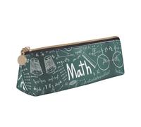 pvinnk Formulas Shapes Theory Math Leçon Word Print Trousse à crayons élégante et pratique Grande capacité Triangle Trousse à crayons avec fermeture éclair