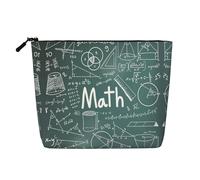 pvinnk Formulas Shapes Theory Math Lesson Word Print Trousse de maquillage monocouche Trousse de maquillage de voyage Organiseur cosmétique Grande capacité Fermeture éclair, noir, One Size