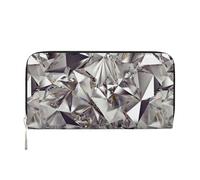 pvinnk Glitter Abstrait Diamant Cristal Motif Imprimé Élégant Portefeuille Main Cuir Femme Capacité Grand Portefeuille Décontracté Portefeuille Voyage Prêt à l'emploi, noir, One Size, Art