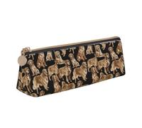 pvinnk Golden Retrievers Trousse à crayons élégante et pratique Grande capacité Triangle avec fermeture éclair