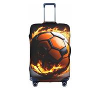 Pvinnk Housse de protection élastique lavable pour valise, motif ballon de football, blanc, Small
