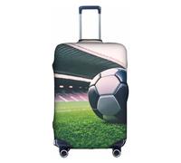 Pvinnk Housse de protection élastique lavable pour valise, motif ballon de football, blanc, Small