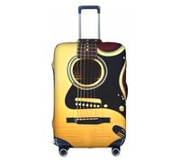 Pvinnk Housse de protection élastique lavable pour valise Motif guitare Note, blanc, Medium