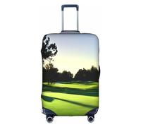 Pvinnk Housse de protection élastique lavable pour valise, motif parcours de golf, blanc, Large