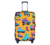 Pvinnk Housse de protection élastique lavable pour valise, motif patins à roulettes colorés, protection pour équipement de voyage, blanc, Medium