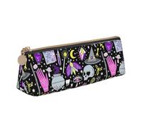 pvinnk Magic Witch Witchcraft Trousse à crayons avec fermeture éclair Motif bohème Élégant et pratique Grande capacité Triangle