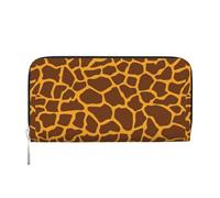 pvinnk Portefeuille élégant en cuir imprimé girafe pour femme - Grande capacité - Style décontracté - Prêt à voyager, noir, One Size, Art