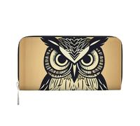 pvinnk Portefeuille en cuir élégant avec imprimé hibou mignon pour femme, noir, One Size, Art