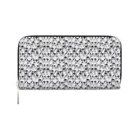 pvinnk Portefeuille en cuir élégant avec imprimé pingouins mignons pour femmes, grand portefeuille décontracté, prêt à voyager, noir, One Size, Art