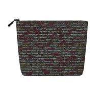 pvinnk RRX44Z-500-fe5fbc067bebdc7e9d61b99b4d985 Trousse de maquillage imprimée monocouche Organiseur cosmétique de voyage Grande capacité Fermeture éclair, noir, One Size