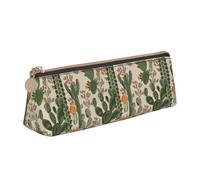 pvinnk Trousse à crayons avec fermeture éclair Motif cactus Vert