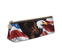 pvinnk Trousse à crayons avec motif aigle avec drapeau américain, élégante et pratique, grande capacité, triangulaire, avec fermeture éclair