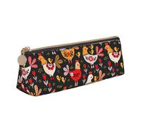 pvinnk Trousse à crayons avec motif coq et poules - Grande capacité - Avec fermeture éclair