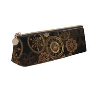 pvinnk Trousse à crayons élégante et pratique avec fermeture éclair Motif horloge Gears Clock Bronze