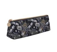 pvinnk Trousse à crayons élégante et pratique avec fermeture éclair Motif libellules Gris