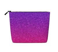 pvinnk Trousse de maquillage à paillettes dégradées avec impression scintillante - Trousse de maquillage de voyage - Grande capacité - Fermeture éclair, noir, One Size