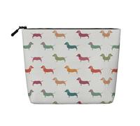 pvinnk Trousse de maquillage à une seule couche avec fermeture éclair Motif teckel mignon, noir, One Size