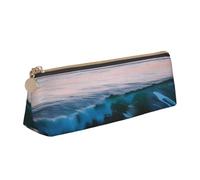 pvinnk Trousse élégante et pratique avec fermeture éclair Motif coucher de soleil et vagues de mer