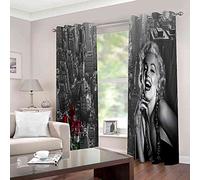 PVMLVM Lot De 2 Rideau Acoustiques Anti Froid - Rideaux Chambre Pour Adulte Et Enfant 3D Bâtiments De La Ville En Noir Et Blanc Polyester Rideau À Oeillets Rideaux Occultants Salon Cuisine Fenêtre 300