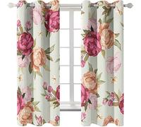 PVMLVM Lot De 2 Rideau Acoustiques Anti Froid - Rideaux Chambre pour Adulte Et Enfant 3D Fleur Rose Abstraite Polyester À Oeillets Occultants Salon Cuisine Fenêtre 300x280cm, L x H: 300cm 280cm