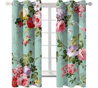 PVMLVM Lot De 2 Rideau Acoustiques Anti Froid - Rideaux Chambre pour Adulte Et Enfant 3D Plante À Fleur Rose Polyester Rideau À Oeillets Rideaux Occultants Salon Cuisine Fenêtre 300x280cm