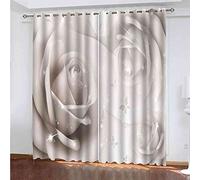 PVMLVM Lot De 2 Rideau Occultant 3D Imprimer Fleur Rose Abstraite Rideaux Et Draperies Moderne pour Salon Chambre Enfant Cuisine Isolant Thermique Anti Froid À Oeillets Rideaux 150x166cm