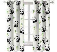 PVMLVM Lot De 2 Rideau Occultant Isolants Thermiques À Oeillets,Anti Froid Rideaux Et Draperies Intérieurs Salon, pour Chambre Bebe Enfant 150x166cm, 3D Imprimé Panda Animal Motif, L x H: 150cm 166cm