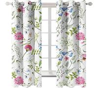 PVMLVM Rideau Salon Occultant 3D Fleur Rose Bleu Rideaux Et Draperies avec Oeillets Décoration De Fenêtre Isolation Thermique pour Intérieurs Et Maison Économie D'Énergie L280 x H260cm