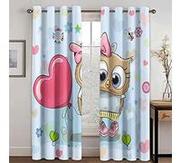 PVMLVM Rideau Salon Occultant 3D Hibou Rideaux Et Draperies avec Oeillets Décoration De Fenêtre Isolation Thermique pour Intérieurs Et Maison Économie D'Énergie L220 x H215cm