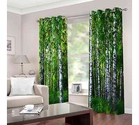 PVMLVM Rideaux Occultants Isolant Thermique Polyester Rideaux pour Garçon Fille Chambre Paysage D'Arbres 3D Design Moderne À Oeillets Salon Rideau 220x215cm(Largeur x Hauteur),2 Pièces