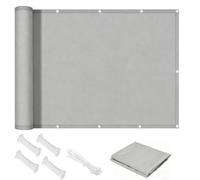 PVPQPR 90x800cm Cache Vue Balcon Occultant Brise Vue Balcon Exterieur Imperméable & Anti-UV,Canisse Toile De Protection Vent Et Regards pour Balcon, Terrasse,Jardin - avec Serre-Câbles,Light Gray