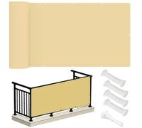 PVPQPR Brise Vue Balcon 90x800cm,Cache Brise Balcon pour Jardin Exterior, avec Trous et Serre câbles, UV Résistant pour Patio Balcon Terrasse Camping Extérieur,Jaune