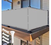 PVPQPR Brise Vue Balcon 90x800cm Gris Clair - Brise Vue Couverture De écran Jardin 200g/㎡ UV Résistant Déchirures Vent Protection Contre Les Regards avec Attaches De Câble Et Cordons