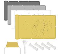 PVPQPR Brise Vue pour Balcon 55x600cm Imperméable Couverture de Confidentialité Écran Protection UV Opaque pour Balcon with Cable Ties Pare Soleil Fence Screen for Balcony,pour Jardin Extérieur,Jaune