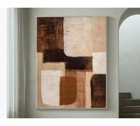 PVPQPR Grand art mural minimaliste peinture abstraite beige marron peintures art abstrait moderne impressions sur toile vintage décor 60x80 cm sans cadre