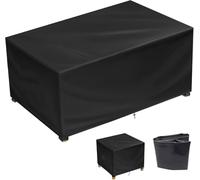 PVPQPR Housse Salon de Jardin Exterieur Bache Table De Jardin 240x240x100cm Housse de Table ExtéRieur BâChe de Protection éTanche Tissu Oxford ImperméAble,RéSistance au Vent, Anti-UV