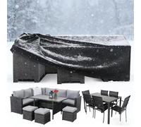 PVPQPR Housse Salons De Jardin 400x400x100cm/LxlxH 600d Tissu Oxford Imperméable,Bâche De Protection pour Meuble De Jardin,Housse De Protection Table De Couverture Résistant Aux Intempéries