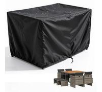 PVPQPR Housse Table De Jardin Tissu Oxford 420d Résistant Housse pour Salon De Jardin 400x300x90cm(LxLxH) Bache De Protection Exterieur pour Table Chaise Meubles,Black