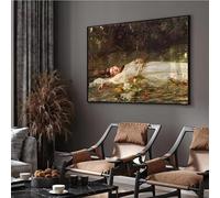 PVPQPR John William Ophelia,par Friedrich Heyser Affiche classique vintage,portrait de femme sur toile,décoration murale pour salon (30 x 40 cm (12 x 16 po) / sans cadre)