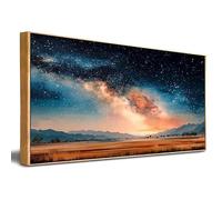PVPQPR Tableau abstrait encadré représentant la Voie lactée,imprimé sur toile,idéal pour le salon,la chambre ou une décoration murale contemporaine (70 x 150 cm(28 x 59 pouces),avec cadre doré)