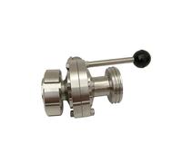 PVTLCYBI DIN11851 Vanne papillon DN15/DN20/DN25/DN32/DN40/DN50 Écrou articulé plat en acier inoxydable (DN15, SS304)