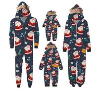 pvucpot Combinaison Grenouillère Pyjama de Noël Famille 1 Pièce Vêtements de Nuit Mère Père Enfant Bébé Onesie Jumpsuit Romper Zippée Pyjama Assortis Famille à Capuche Sleepwear Pyjama Noel Enfants
