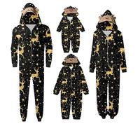 pvucpot Combinaison Grenouillère Pyjama de Noël Famille 1 Pièce Vêtements de Nuit Mère Père Enfant Bébé Onesie Jumpsuit Romper Zippée Pyjama Assortis Famille à Capuche Sleepwear Pyjama Noel Hommes