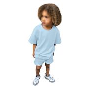 pvucpot Enfant Garçon Ensemble Sport Ensemble en Coton pour Enfants Short et Tee Shirt Manche Courte Garçon Tenue d'Entraînement Survêtement de Jogging Survêtement d'été Solide Casual