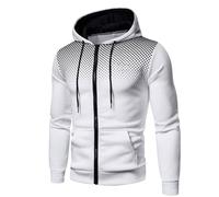 pvucpot Garçons Homme Enfant Veste Polaire Zippée à Capuche Doublée Doublure Hoodie Veste à Manches Longues pour Hiver Blanc M Polyester Cuir/40%, Polaire/60% Anorak Hiver Waterproof