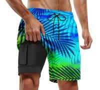 pvucpot Maillot de Bain pour homme à séchage Rapide Doublure de Compression Boxer Anti-frottement Maillot de Bain Short de Plage Surf Respirant